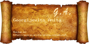 Georgijevits Anita névjegykártya